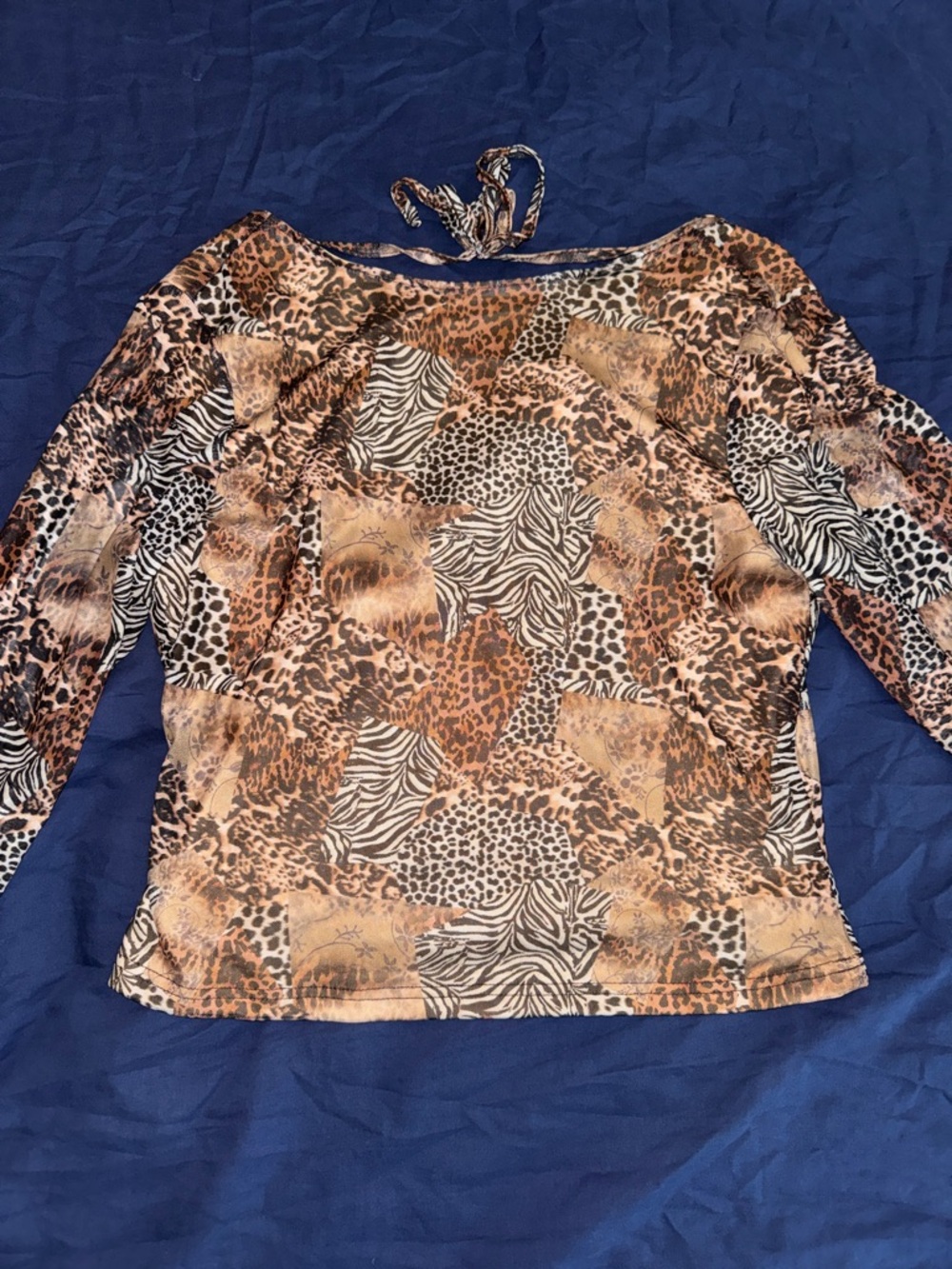 Princess Polly Brown Multi Animal Print Long Sleeve Top